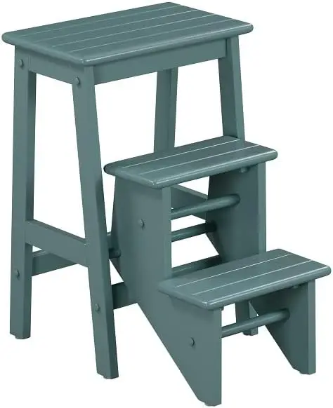 

3-Tier Folding Step Stool for Easy Reach and Storage, Solid Hardwood