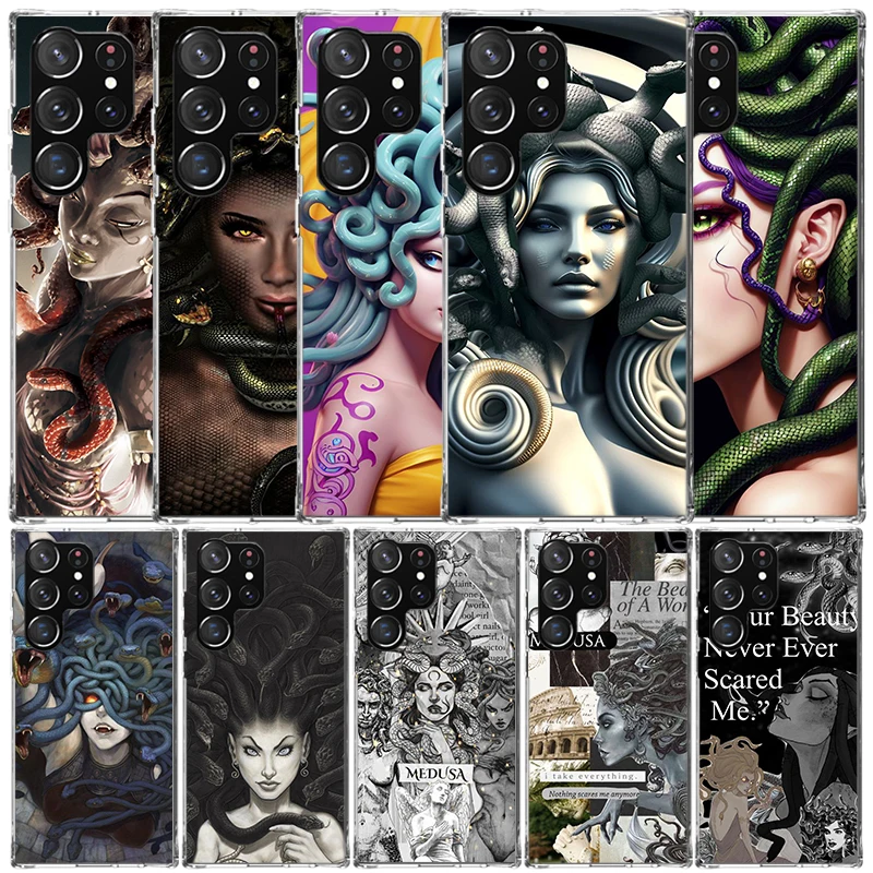 Medusa Greek Mythology Phone Case For Samsung Galaxy S22 S23 S24 Ultra S21 S20 FE S10 Plus S10E S9 S8 + S7 Edge Soft TPU Back Co