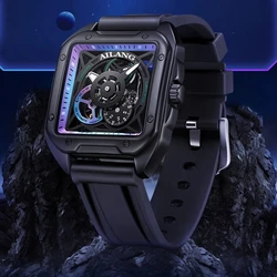 AILANG Brand New Fashion Skeleton Mechanical Watch for Men Sports Silicone Strap Waterproof Luminous Luxury Hollow Watch Men's