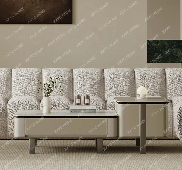 

Coffee table living room home high-end art designer square high and low coffee table