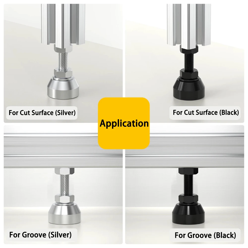 2/5Pcs Heavy Duty Adjustable Aluminum Foot Cup Thread Type M5 M6 M8 Anti-slip Balance Support Feet For Furniture Machine