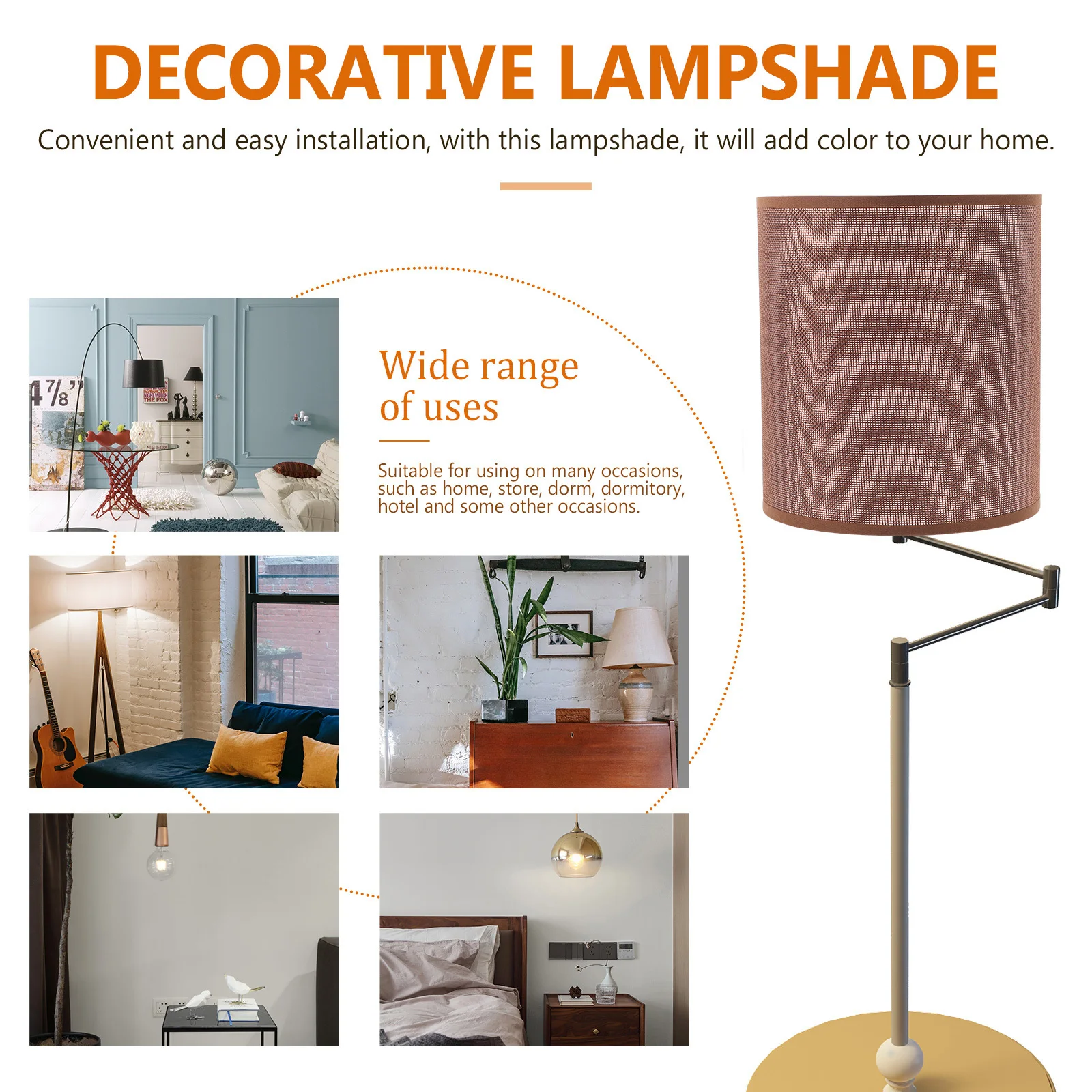 

Linen Lamp Shade E27 Replacement Fabric Light Cover for Table Desk Wall Floor Lamps Home Decor Durable Easy Install