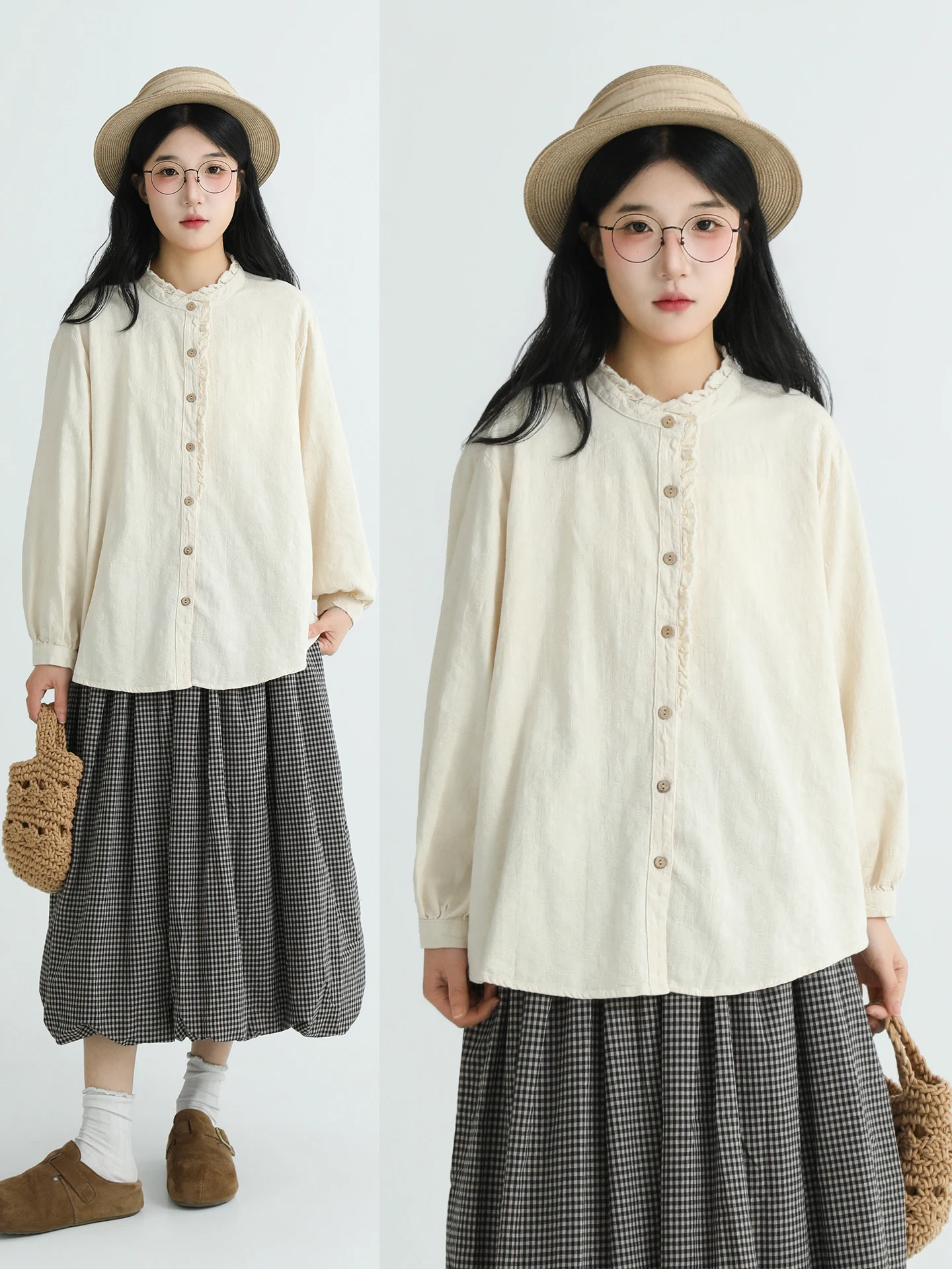 

Женская рубашка Boeren с длинным рукавом, вышивкой и воротником-стойкой, ранняя весна, красивый дизайн с бахромой, топ из смесового хлопка