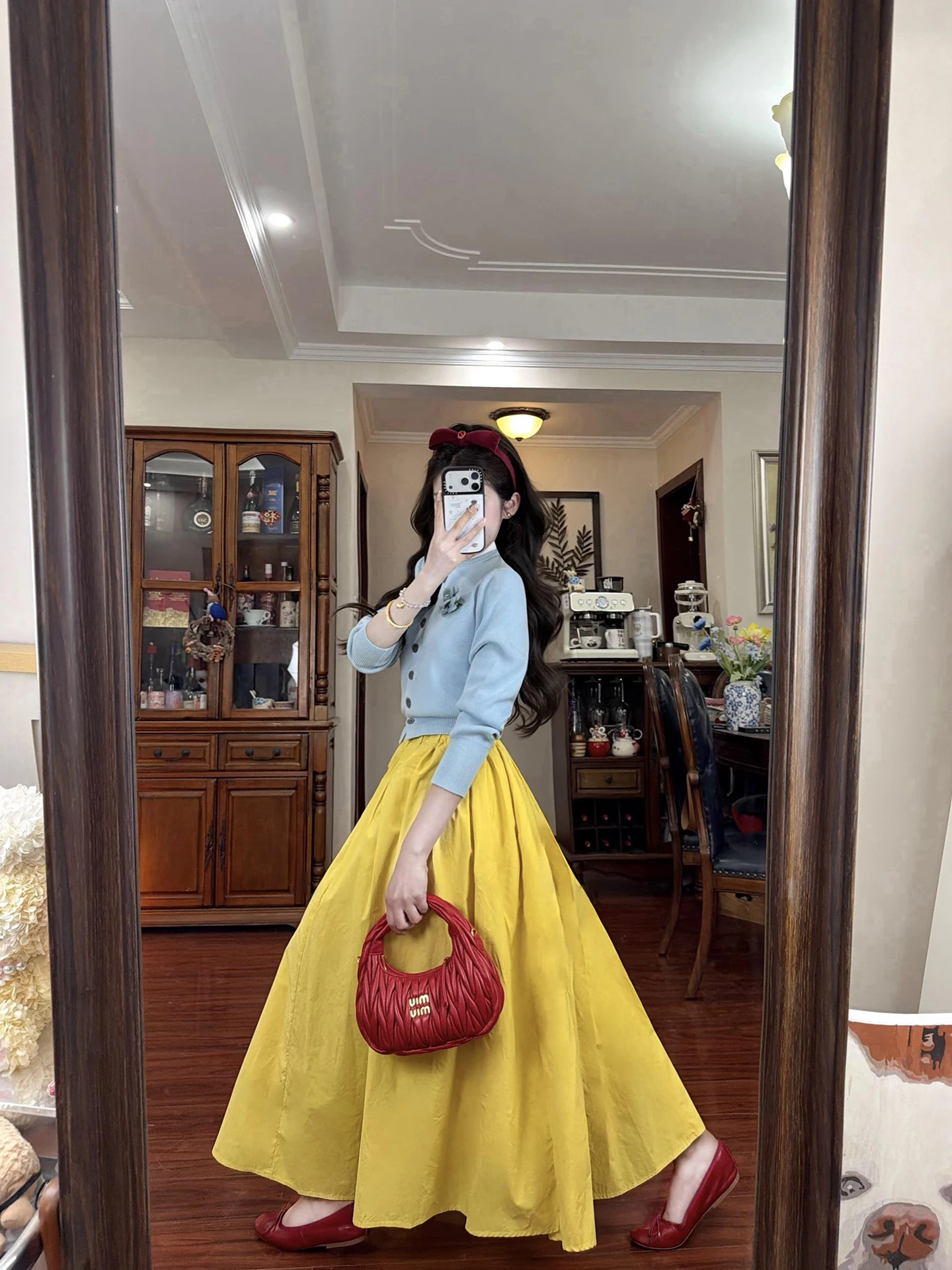 

FEMPILOT Color Blo Knitted Cardigan And Skirt Set Women's Elastic Pleated f-length Round-ne Spring Faion Outfit