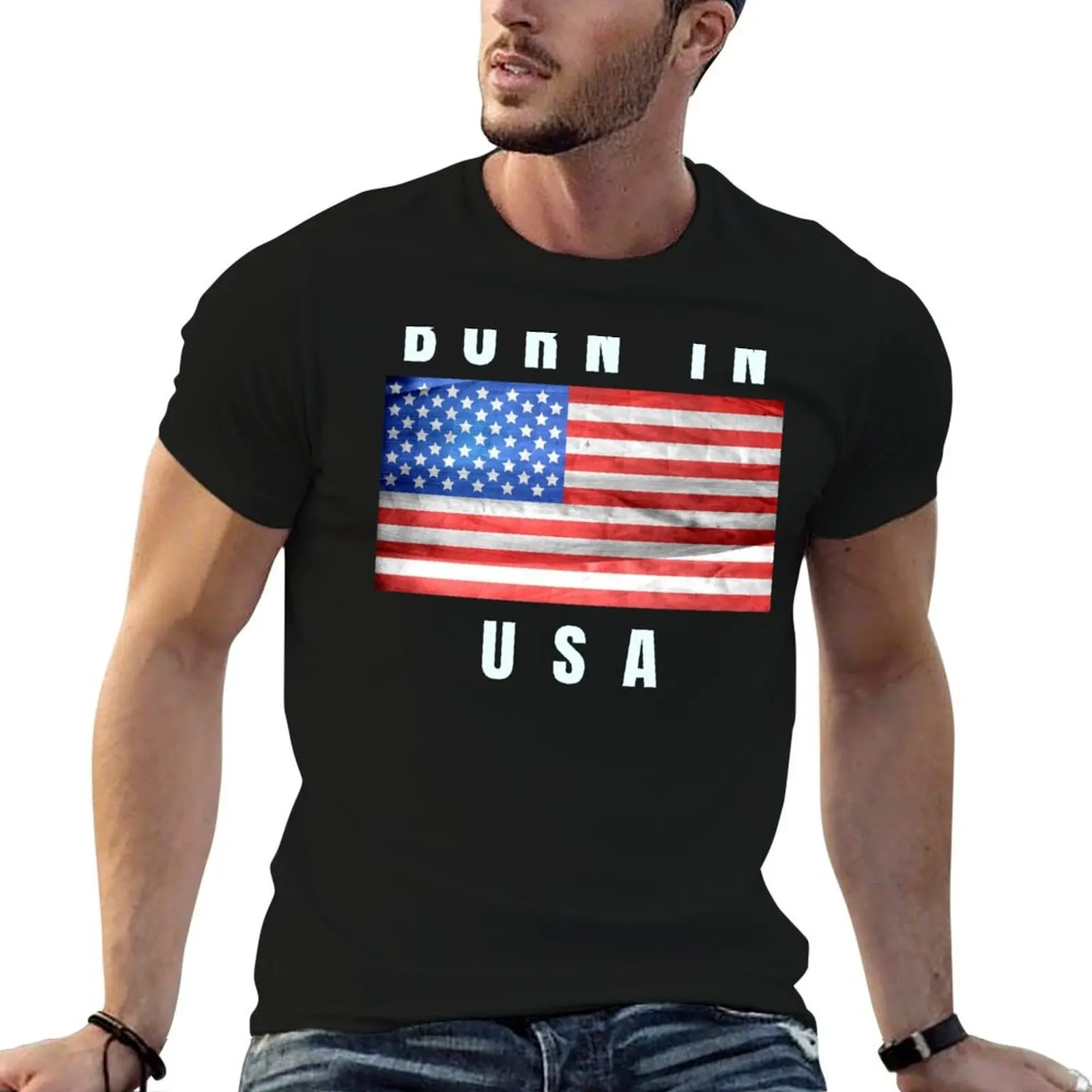 

Born in Usa v2 T-Shirt cotton t shirts man 100% t shirt man cotton T-Shirt