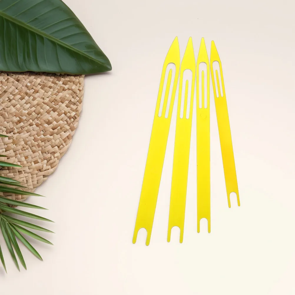 40 Pcs Cast Net Repair Accessories Fish Needle Fishing Sewing Shuttles Weaving Yellow Tools Kit