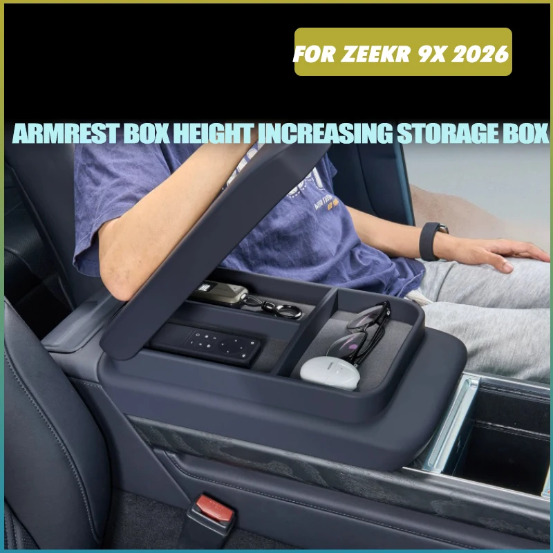 Car Center Console Armrest Box Height Increasing Storage Box Fit for ZEEKR 9X‌ 2026 Car Armrest Box Leather Protective Cover