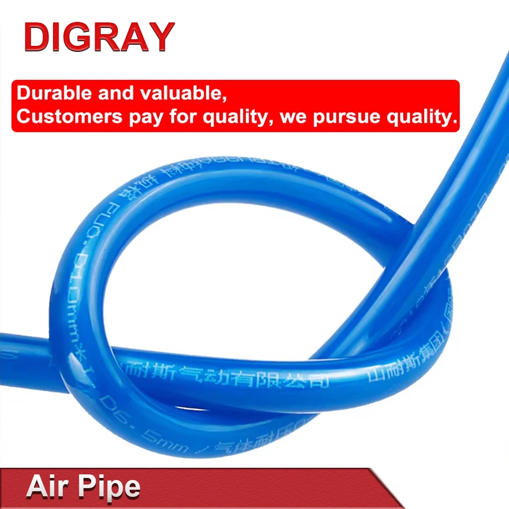 DIGRAY Pneumatic Tube Air Tubing Component Hose 4mm 6mm 8mm 10mm 12mm TPU Pipe Air Line For Compressor 8x5mm 6x4mm 10x6.5mm.