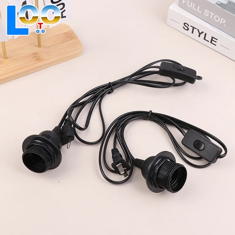 1,8 м вилка европейского/американского стандарта E27, держатель основания лампы с полными зубьями, шнур питания, подвесной подвесной светодиодный светильник, розетка, адаптеры для шнура с переключателем