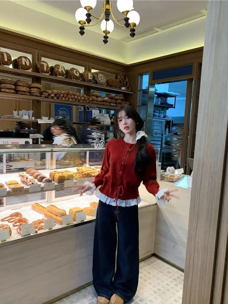 Pulls pulls Cardigans femmes Cardigan Y2k femme Modal groupe de Rock graphique ourlet asymétrique Concert Festival scène Performance