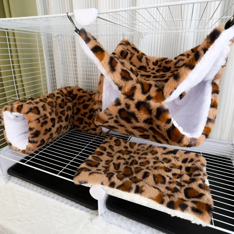 

3-in-1 Plush Hanging Bed for Hamsters Rats Small Pet Hammock Suspended Squirrel Sleeping Bag Pet Supplies Hamster Hammock