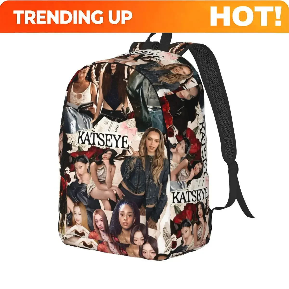 Custom Bag Katseye Backpack For Men Women Teenage Student Work Daypack Laptop Computer Canvas Bags Outdoor