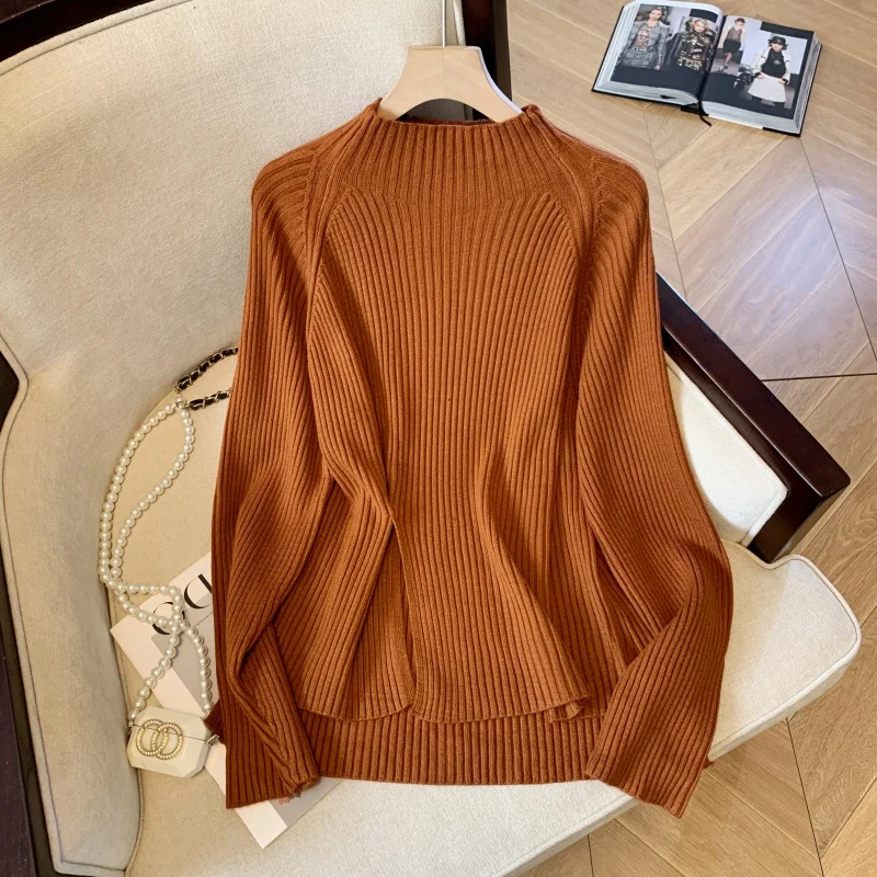 Women's Knit Pullover Loose Basic Sweater Long Sleeves Oversize Cashmere Japanese Sweaters 90s Vintage Y2k 2000s Clothes Autumn