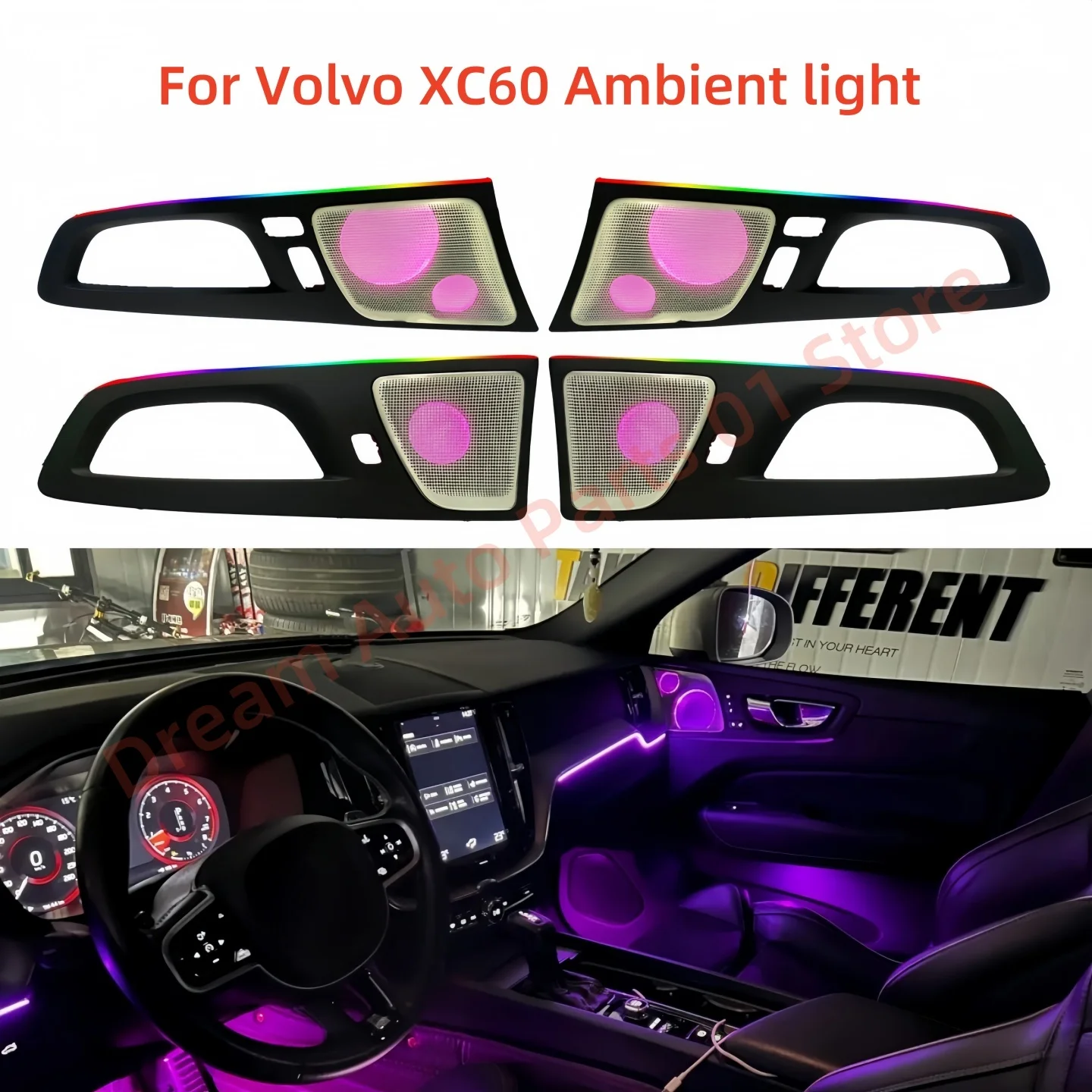For Volvo XC60 2018-2026 LED Atmosphere Lamp Car Interior Lighting Upgrade Auto Parts Interior Decoration Strip Ambient Light