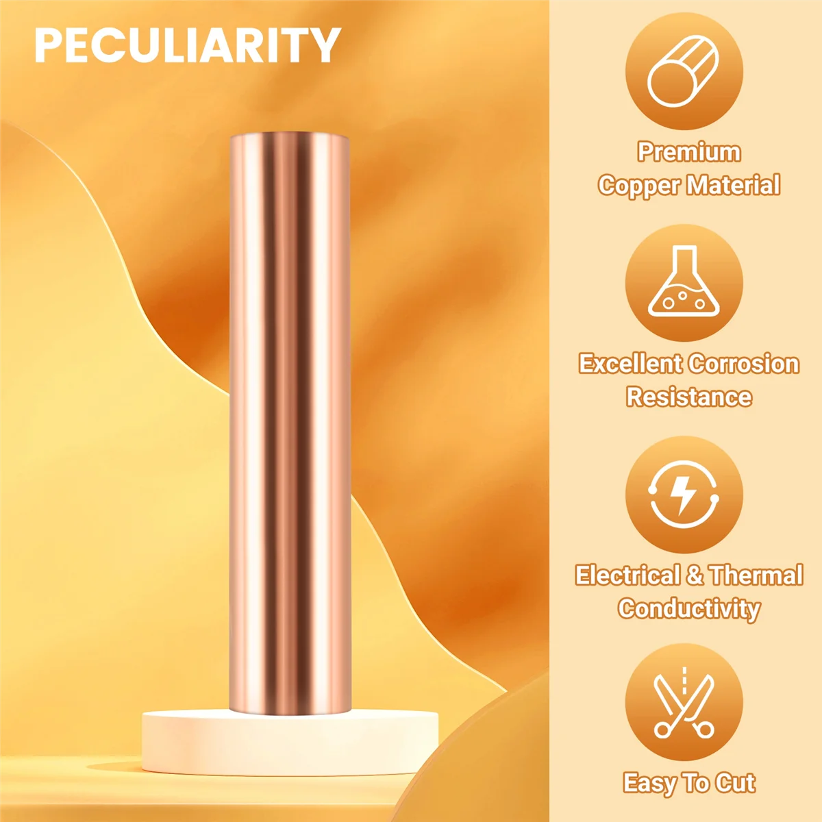 Экологичный рулон медного листа, пластина из металлической фольги 1000 мм x 100 мм x 0,01 мм