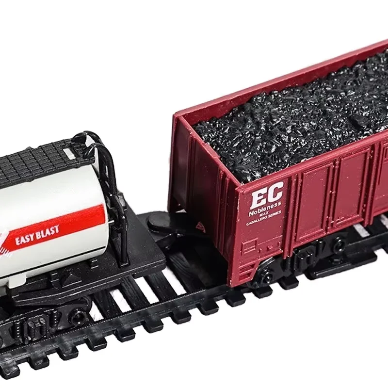 Juego de vía de tren eléctrico con luces, estilo vintage, juguetes ferroviarios para niños, regalo de Navidad