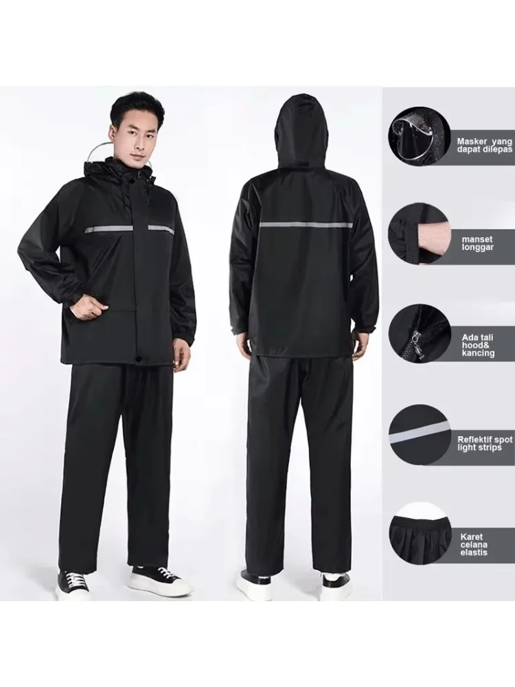 AliExpress Raincoat and Rainpants Suit Full Body Rainstorm Prevention Electric Bicycle Motorcycle Takeaway Riding Reflective Split Raincoat