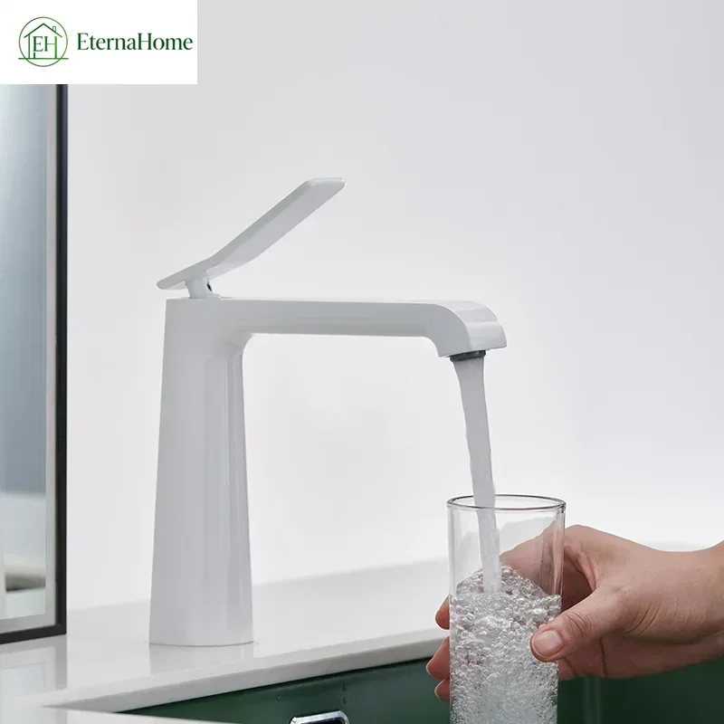 Basin Faucets Gun Grey/Black/Chrome/Gold/White/Green Hot & Cold Water Mixer Basin Sink Copper Tap Bathroom Washbasin Accessories
