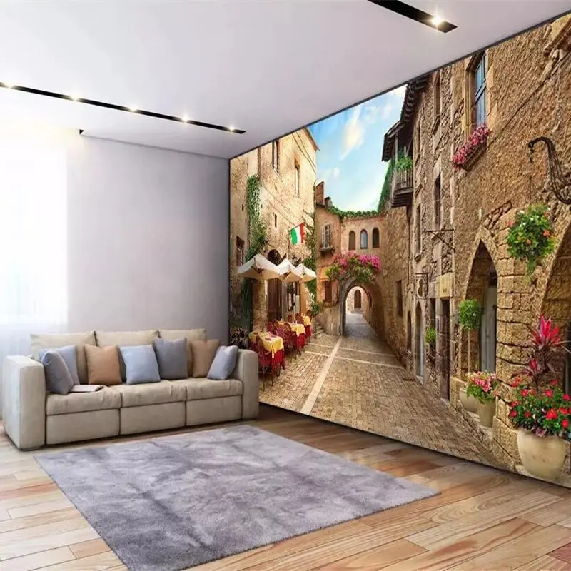 beibehang papel de parede Custom Photo Wallpaper Mural Alley Street View Living room coffee shop Background Wall paper 3d murals