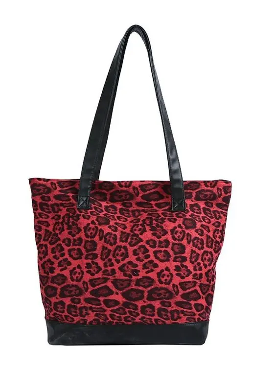 

New Korean Sle Simple Leopard Print Single oulder Tote Bag Lazy Sle Student Commuting Large Capaci Women's Bag