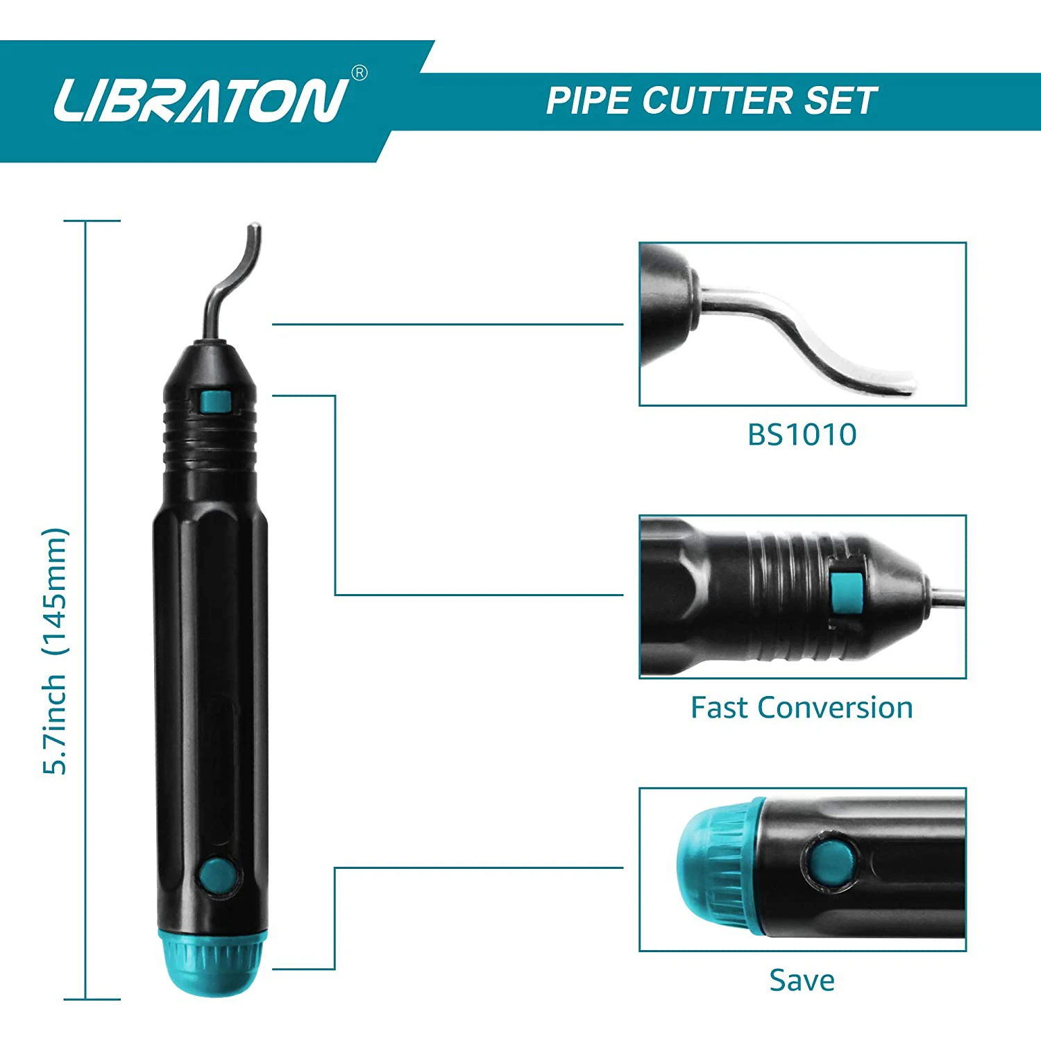 LIBRATON Copper Pipe Cutter, Tubing Cutter 4mm - 50mm Outer Diameter, Tube Cutter with Deburring Tool for Stainless Steel Tube