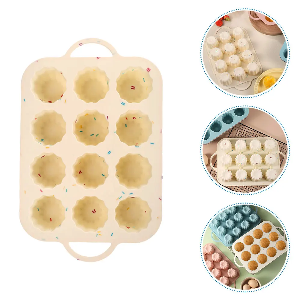 Silicone Cake Mold Mini Lace Edge Round Column Muffin Pan Colorful Dots Pattern Baking Tools For Cupcakes