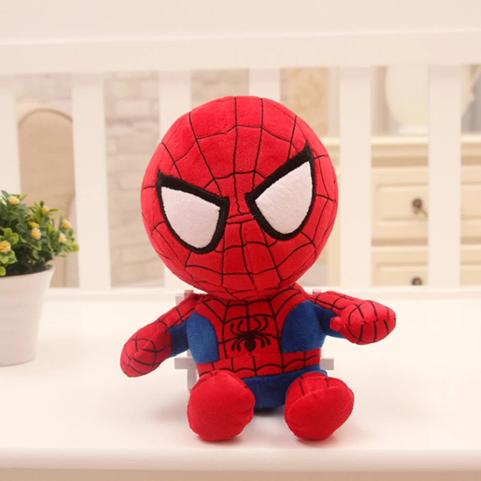 Disney-muñecos de peluche de Los Vengadores de Marvel para niños, muñecos de película de 27cm, héroe de peluche suave, Capitán América, Iron Man,