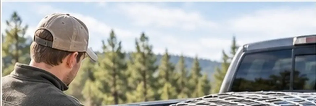 Heavy Duty Mesh Cargo Net for Pickup Truck Bed Suv Trailer Van Snowmobile - Stretchable Bungee Organizer Net 4-Strand Polyester
