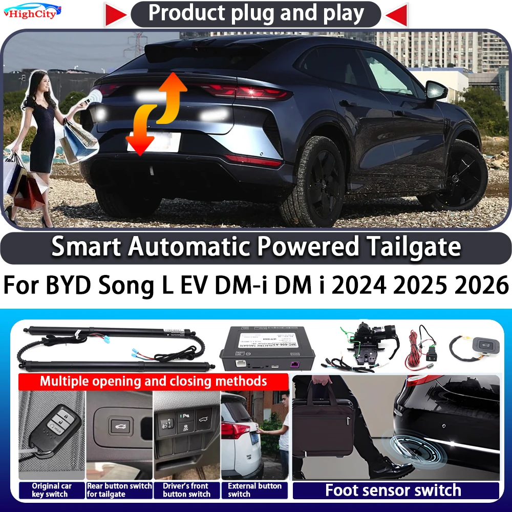 For BYD Song L EV DM-i DM i 2024 2025 2026 Smart Automatic Powered Tailgate Key Control Trunk Lift Kit Electric Power Tailgate