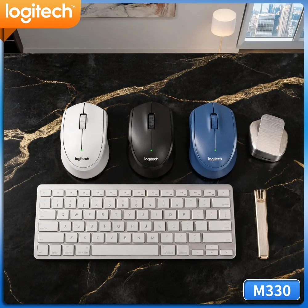 Logitech M330 Silent Wireless Mouse Heavy Duty Button Construction Steady 2.4G Link For Desktop Notebook Work Use