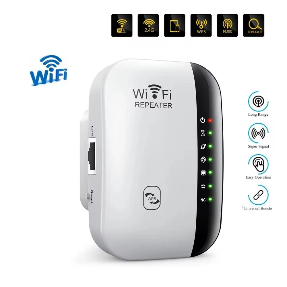 Repetidor wi-fi roteador sem fio 300mbps amplificador de rede repetidor sinal capa extensor alcance sinal wi-fi booster