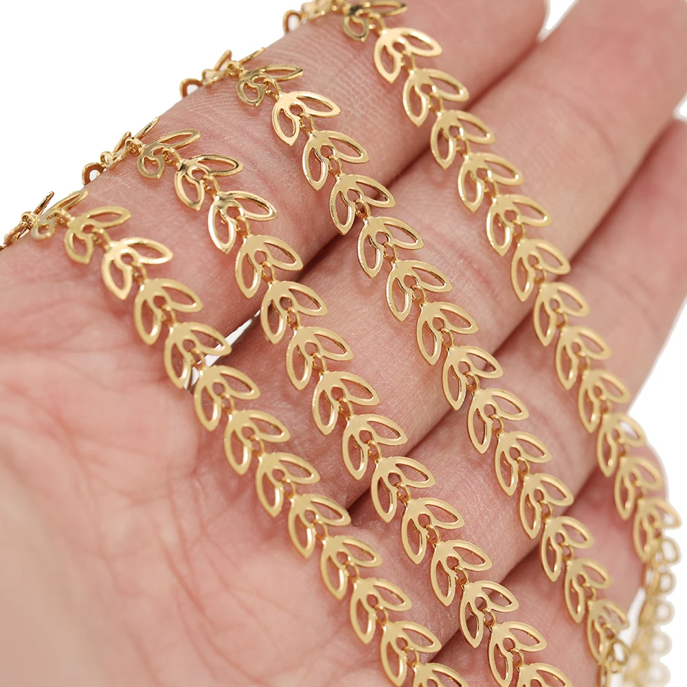 

1 Meter Stainless Steel 6mm Leaf Chains for DIY Necklaces Findings Crafts Leaves Bracelets Supplies Jewelry Making Accessories