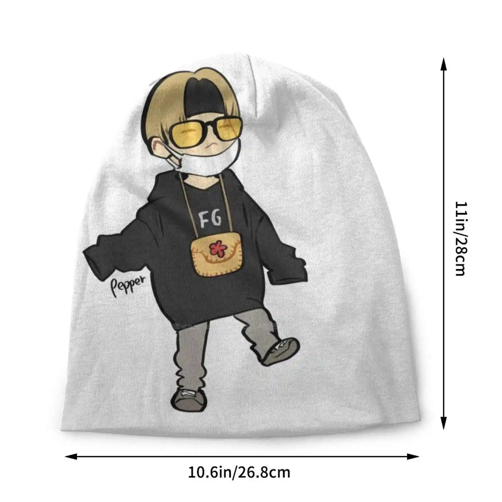 Yoongi On Bon Cute Chibi Art Knitted Hat Warm Beanie Outdoor Caps Yoongi Bon Cute Chibi Fanart Suga Kpop