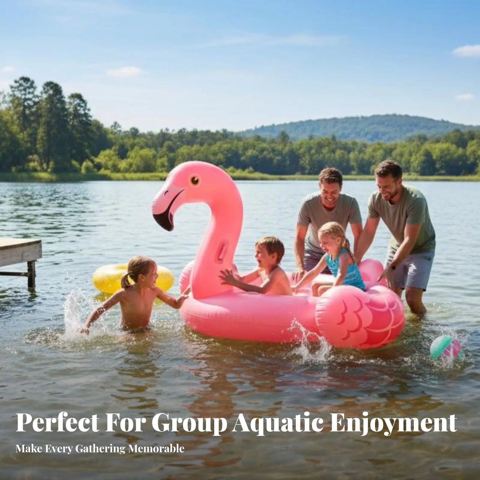 Große Cartoon-Schwimminsel, Magisches Pferd oder Flamingo PVC-Wasserfloß, Party-Pool-Raft für Erwachsene und Kinder, Zufälliges Design