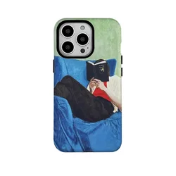 Korean Literary Sofa Reading Oil Painting Case for IPHONE 16 PRO MAX 14 13 PRO MAX 15PLUS Case Acrylic Hard Mobile Phone Cases
