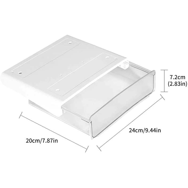 Top-Under Desk Drawer Organizer, Self-Adhesive -Up Under Desk Storage Box, Under Table Drawer Tray Organizers