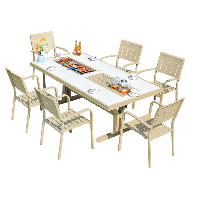 

Outdoor Furniture Foldable Portable Camping BBQ Grill Table Outdoor Bar