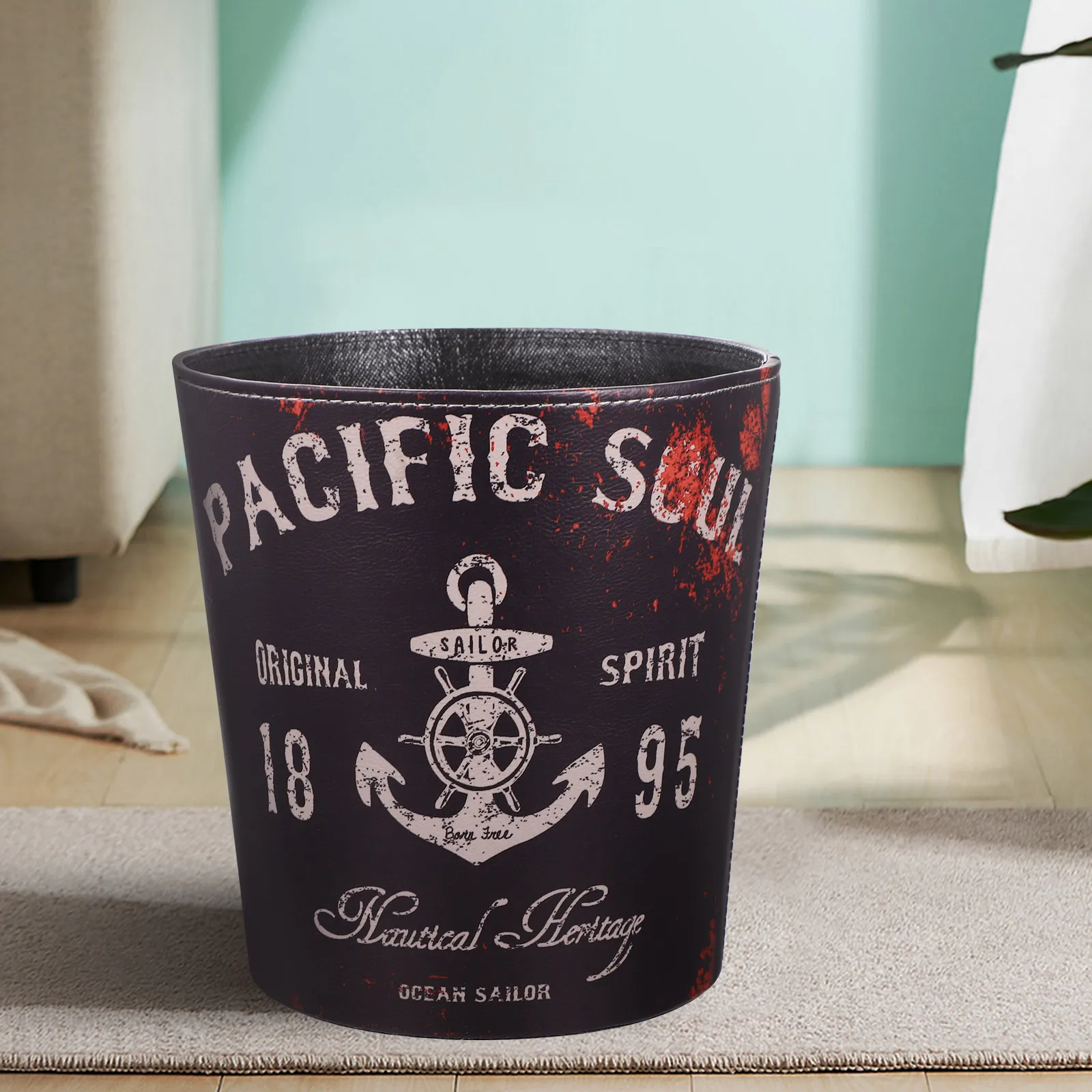 

Retro Pattern European Style Waste Bin High-Grade Material Garbage Bucket for Home Office Waste Container Garbage Bucket