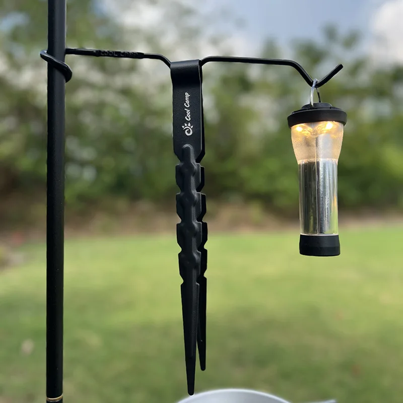 Portable Outdoor Camping Lamp Post Rack Dishware Holder Cup Bowl Coffee Cup Tray Trash Rack Mountaineering Travel Supplies