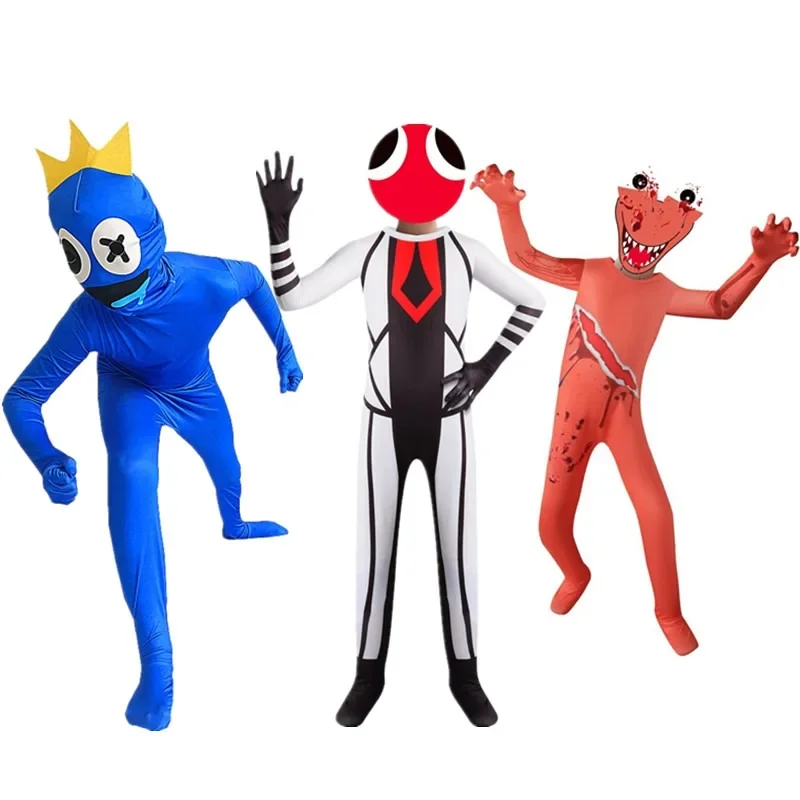 Halloween Rainbow Friends Costume Kids Boys Blue Monster Wiki Cosplay Horror Game Jumpsuit Canival Birthday Party Costume