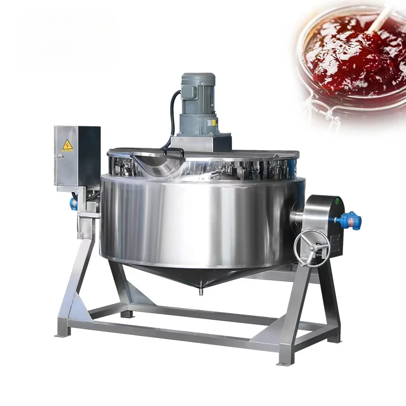 600L التلقائي الصناعية المربى صلصة لصق الكواكب اثارة وعاء الطبخ خلاط مزدوج سترة غلاية مع خلاط/المحرض