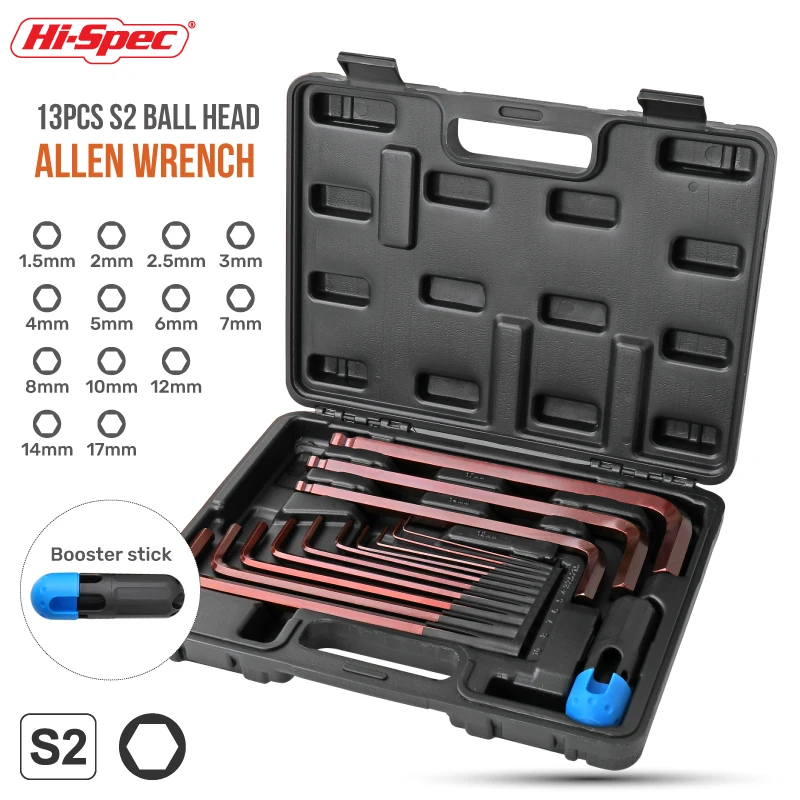 

Hi-Spec 13PC Ball Head Allen Wrench Hex Wrench Screwdriver Set With Sleev Universal Torque Long Metric,for Motorcycles, Bicycles