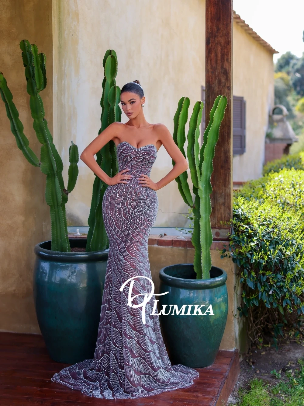 

Glamorous Sweetheart Neck Wave Pattern Beaded Mermaid Evening Dress Opulent Stunning Sleeveless Banquet Party Women Prom Gown