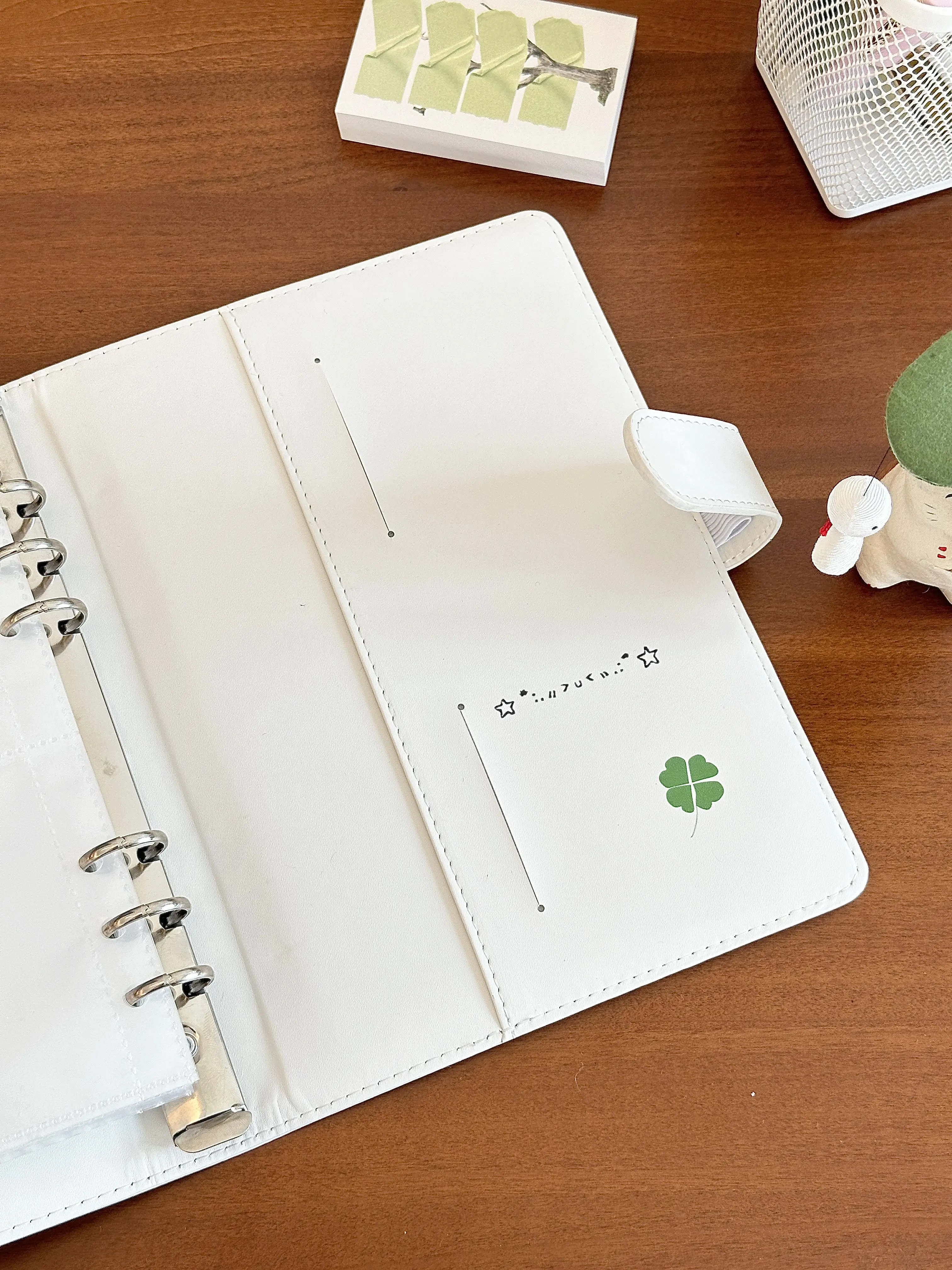Lucky Clover A5 PU Leather Binder Album, 3‑Inch Photocard Holder Kpop Idol Photo Card Collect Book for Small Cards