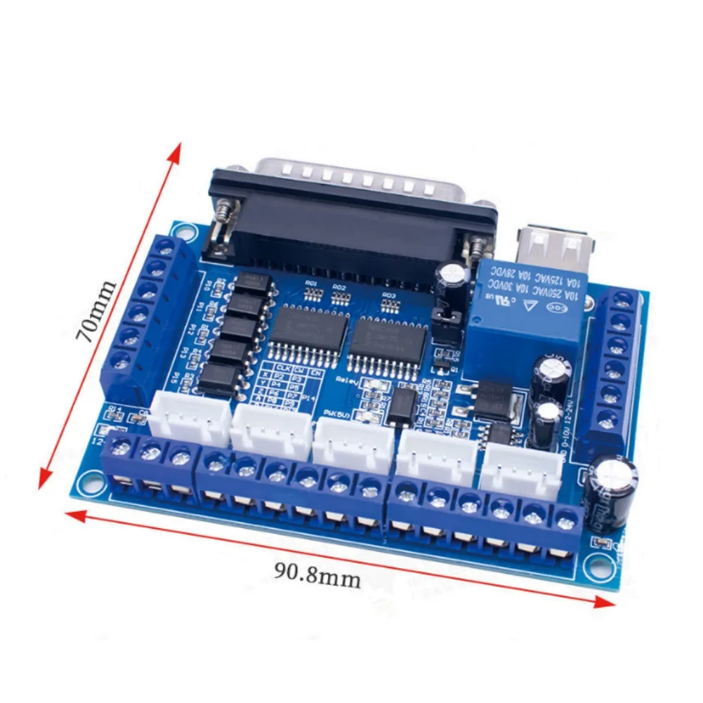 Engraving Machine CNC Driver Board for Parallel Port Software Control 5 Motor Interface with Reverse Polarity Protection