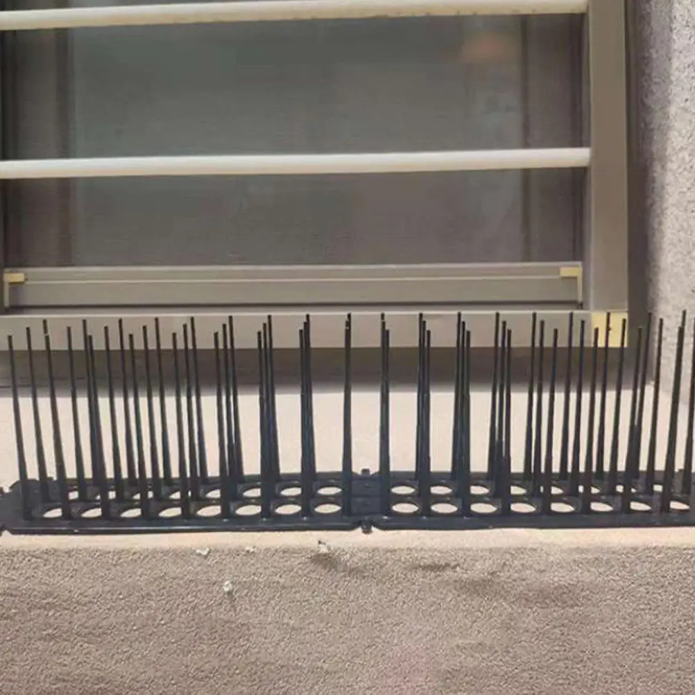 2Pcs Bird-Repellent Spike Mat Black Plastic Cat Scat Spike Outdoor Garden Protection Anti-Cat Thorn Mat Pigeon Prevention