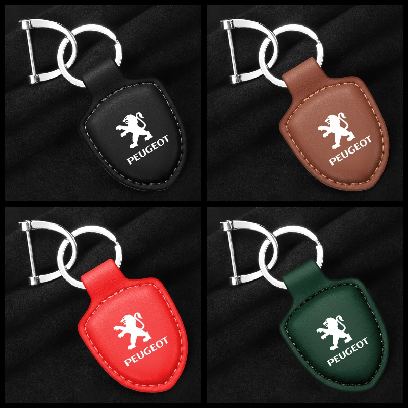 الجلود شعار السيارة حلقة رئيسية درع المفاتيح الرجال النساء هدية لبيجو 2008 3008 307 308 206 207 208 407 508 5008 106 107 205 4008 #5