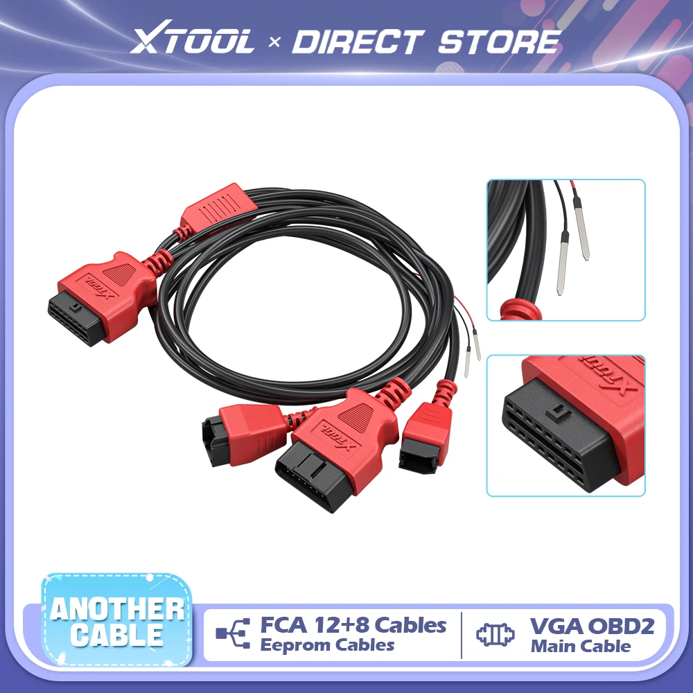 XTOOL OBD2 Cables For XTOOL Diagnostic Tool, Accessories, FCA 12+8 Cable, Adapter Cable, Extension Cable, Eeprom Cable