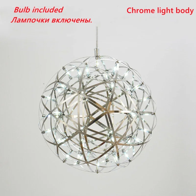 Moderna sfera di scintilla a distanza in acciaio inossidabile lampadario a soffitto a LED illuminazione lampada a sospensione per fuochi d'artificio LOFT Kitchen Island lampada a sospensione