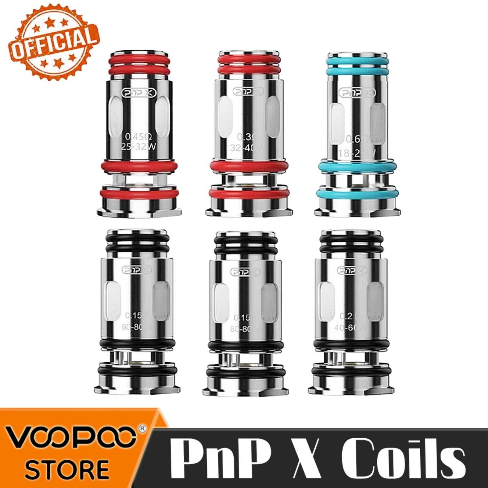 VOOPOO PnP X Coil 0.15/0.2/03/0.6/0.. 45ohm DTL MTL Core untuk E rokok PnP X Pod Tank Cartridge/Drag S2/Drag X2 Kit